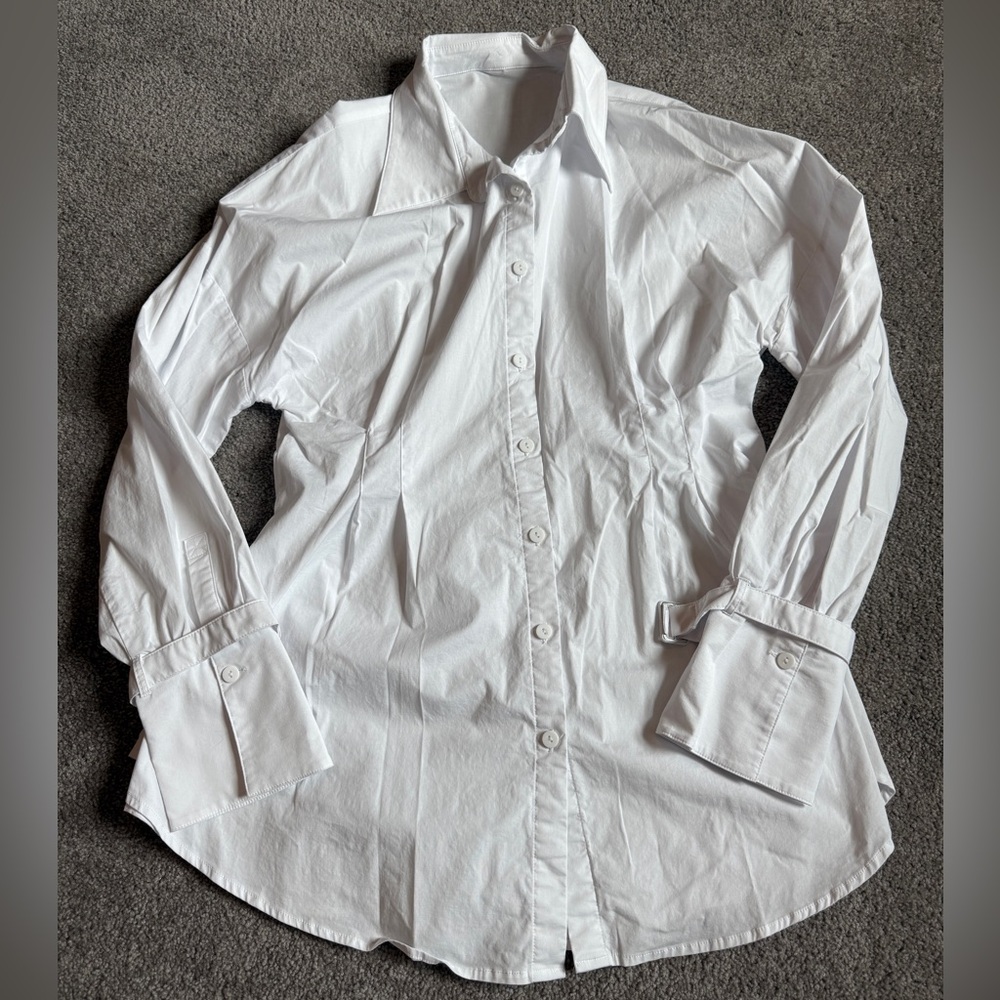 Blackmilk Clothing Gothic Romance Cinched Waist Button Up Shirt - Picture 7 of 10